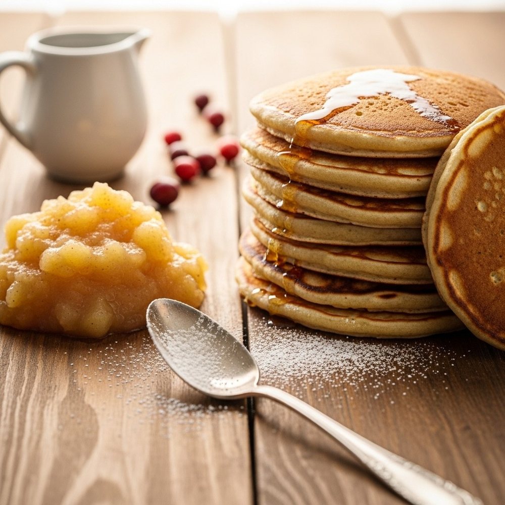 Eierkuchen mit Apfelmus